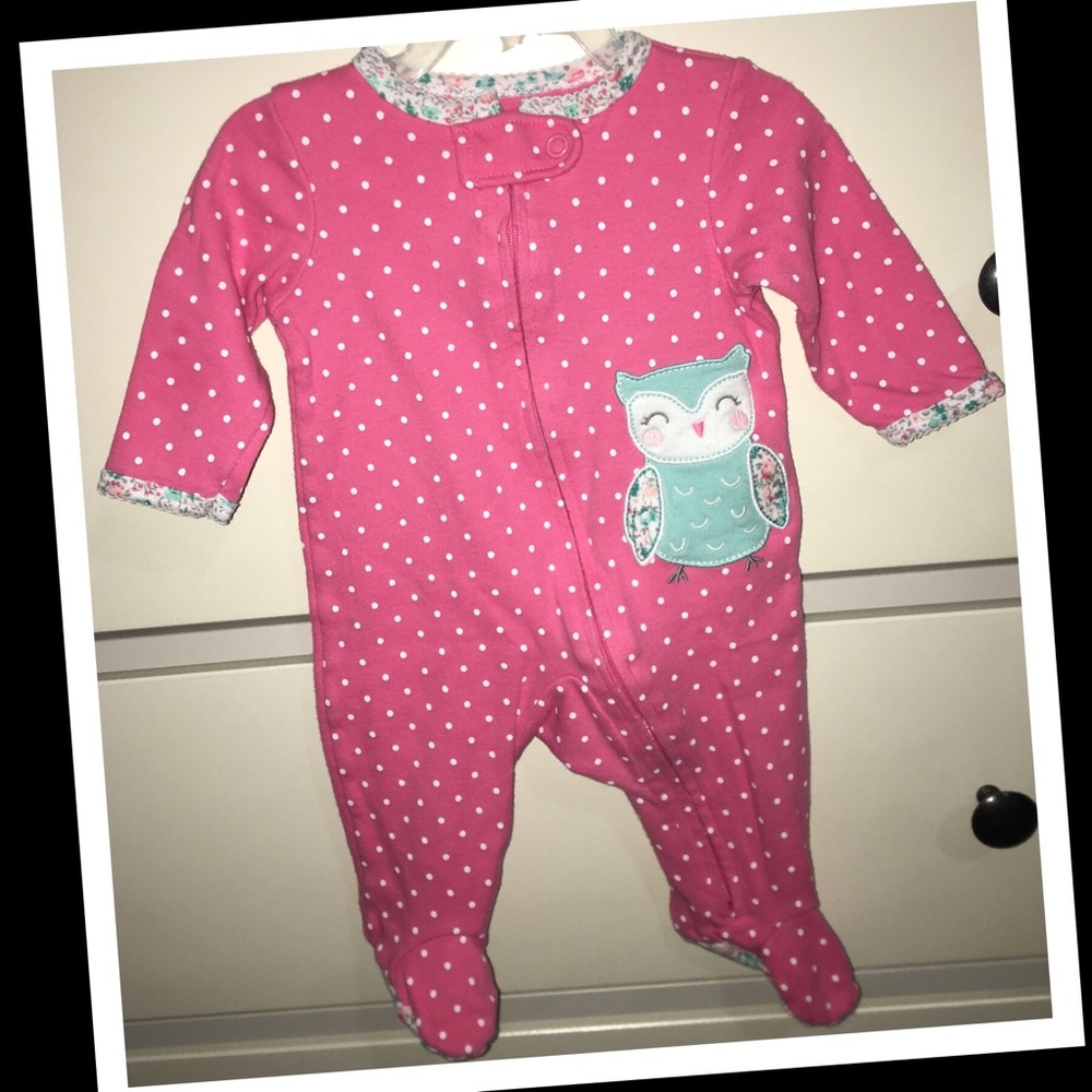 3/$20 •Carter’s baby girl 3m pink polka dot sleeper✨EUC✨